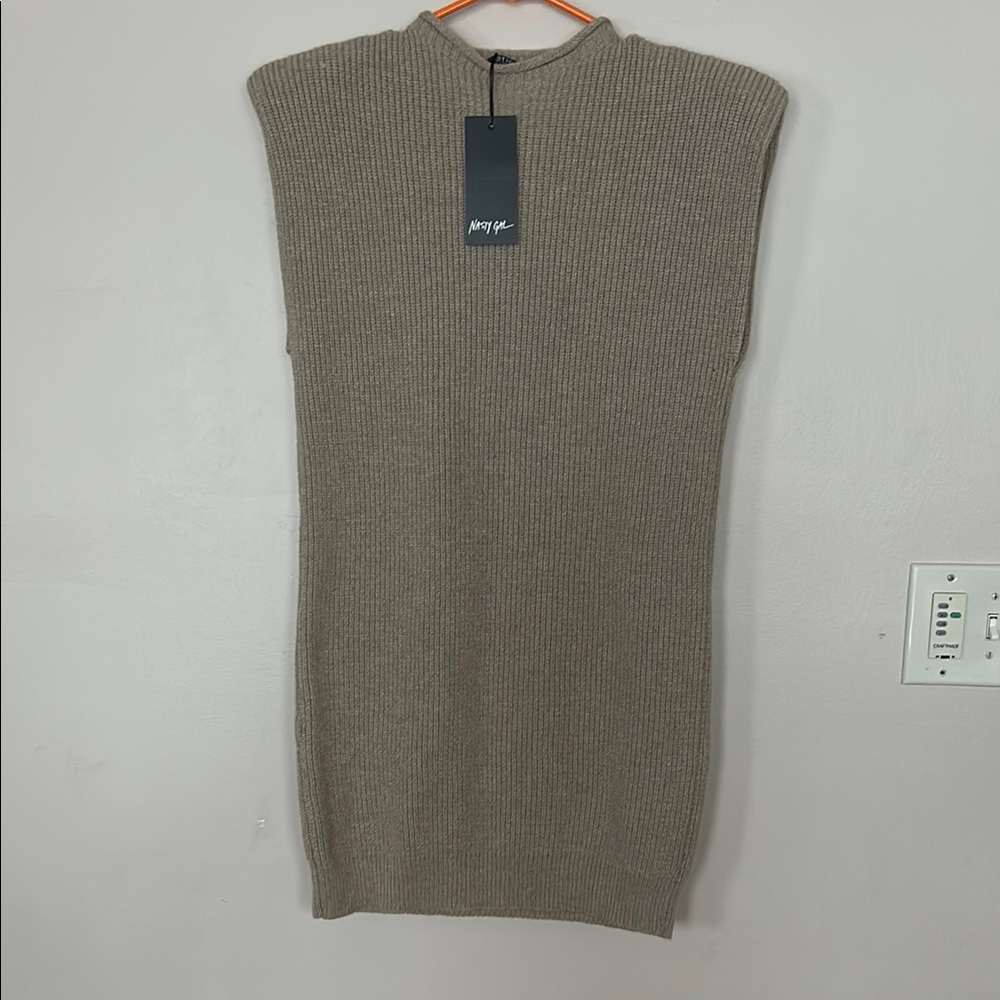 NWT Beige Sleeveless Knit Dress